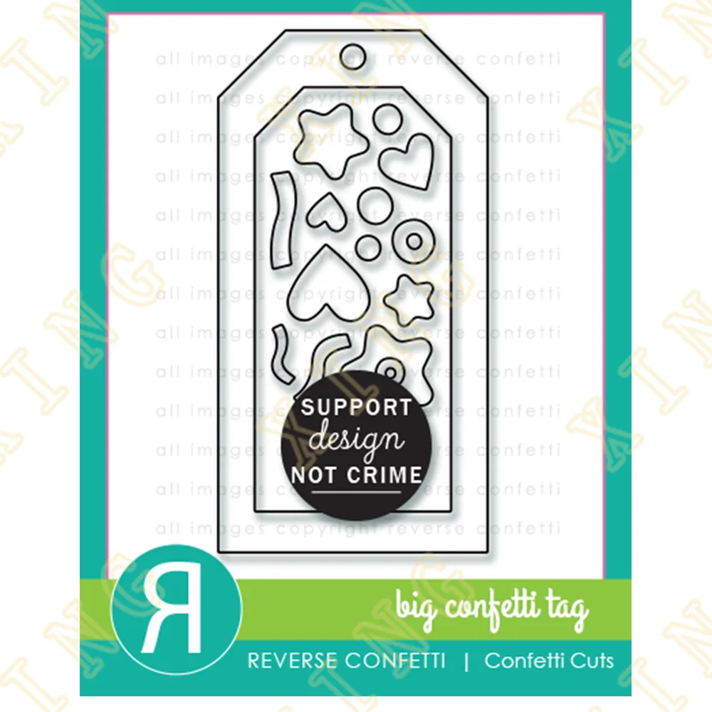 

Big Confetti Tag Metal Cutting Die Scrapbook Embossed Paper Card Album Craft Template Stencils New for 2022 Arrival