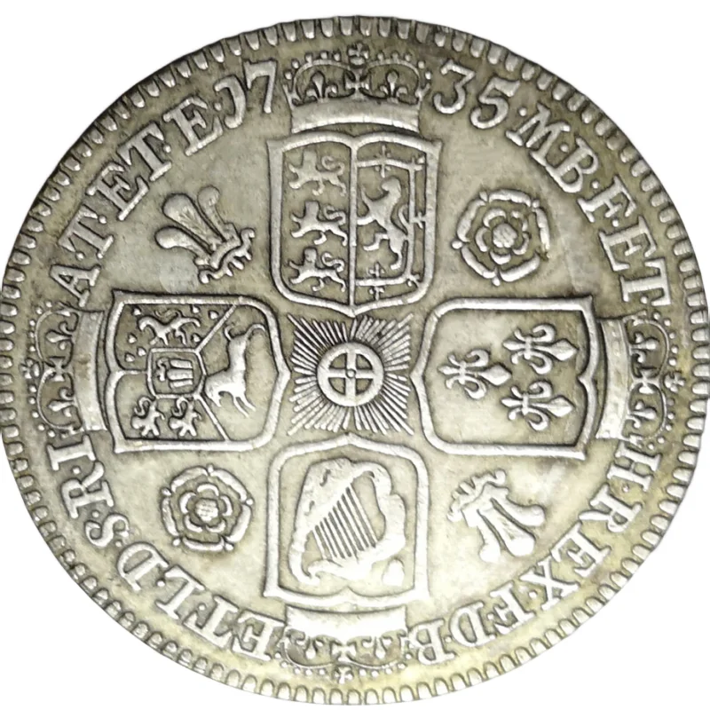 Копия монеты 1735 года Великобритания 1 Корона-Джордж II посеребренная джордж элиот мидлмарч том 1