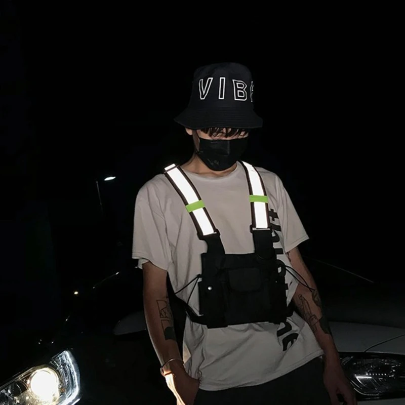 Suspenders  Vest Reflective Strip Chest Rig Bag Military Combat Girdle