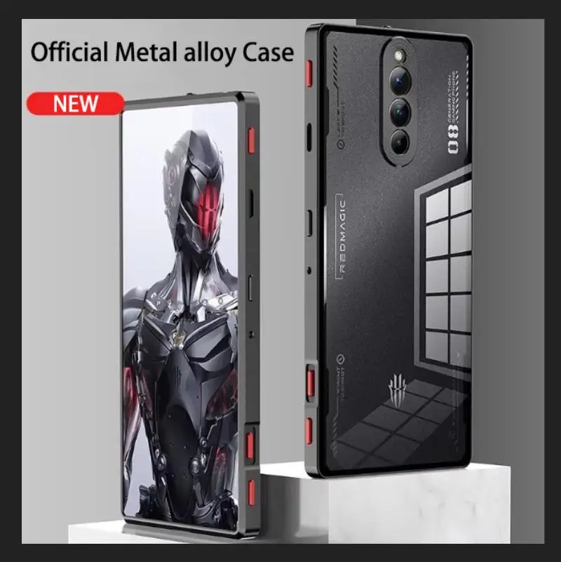 

Metal magnetic Case For Nubia Red Magic 8 Pro Z50 Full surround camera lens Bumper Aluminum Transparent ultrathin Phone Cover
