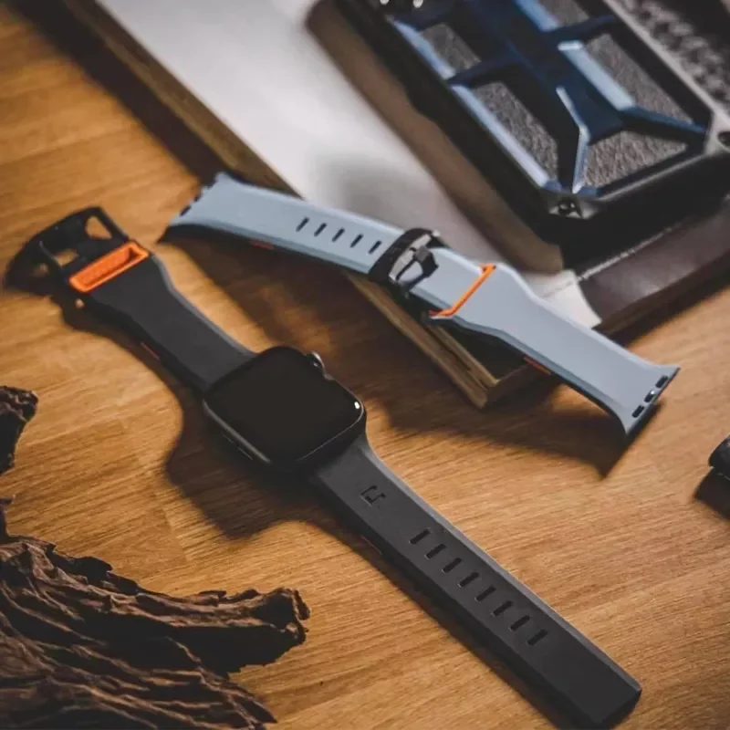 Silicone Strap for Apple watch Band 44mm 40mm 45mm 41mm 38mn 42mm UAG Rubber watchband bracelet iwatch series 3 4 5 6 SE 7 strap