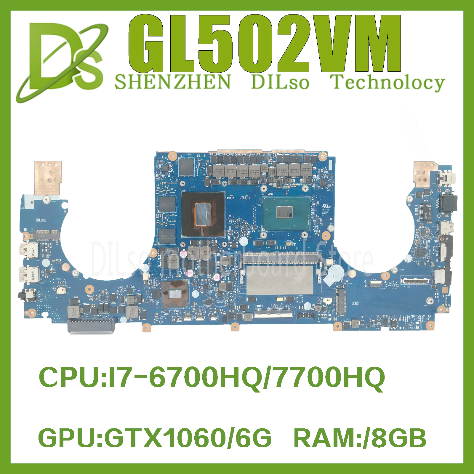 

GL502VM ASUS Mainboard For S5VM S5V GL502 GL502VMZ GL502VMK GL502VML Laptop Motherboard I7-6700HQ I7-7700HQ 8GB GTX1060M/6GB