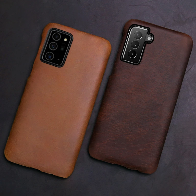 Genuine Leather phone case for Samsung galaxy A71 A53 A52 A51 Note 20ultra for samsung S21 S22 Ultra S10 s10e S8 S9 Plus Cover