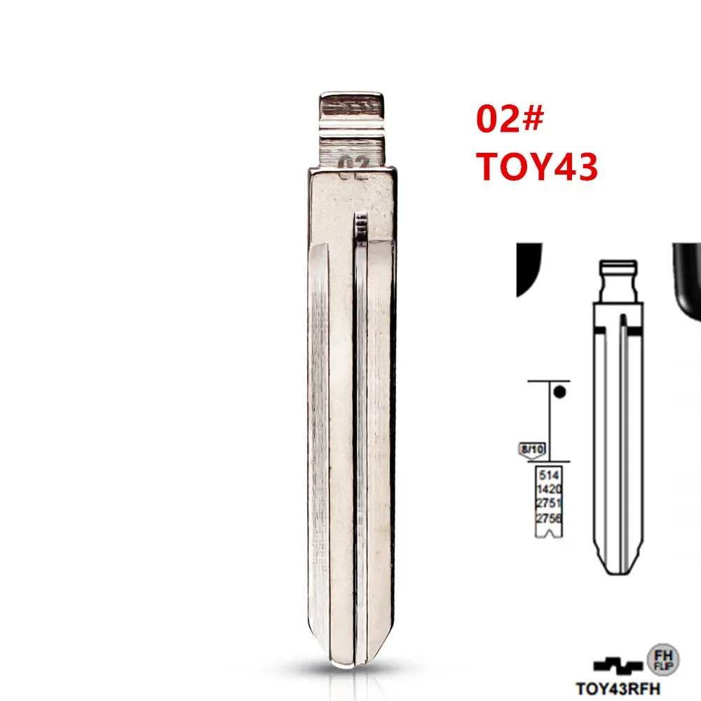 

20 шт. 02 # TOY43 KD ключ лезвие VVDI Дистанционное лезвие для Toyota Corolla Crown Camry Highlander Corolla Vios Fukuda Auman