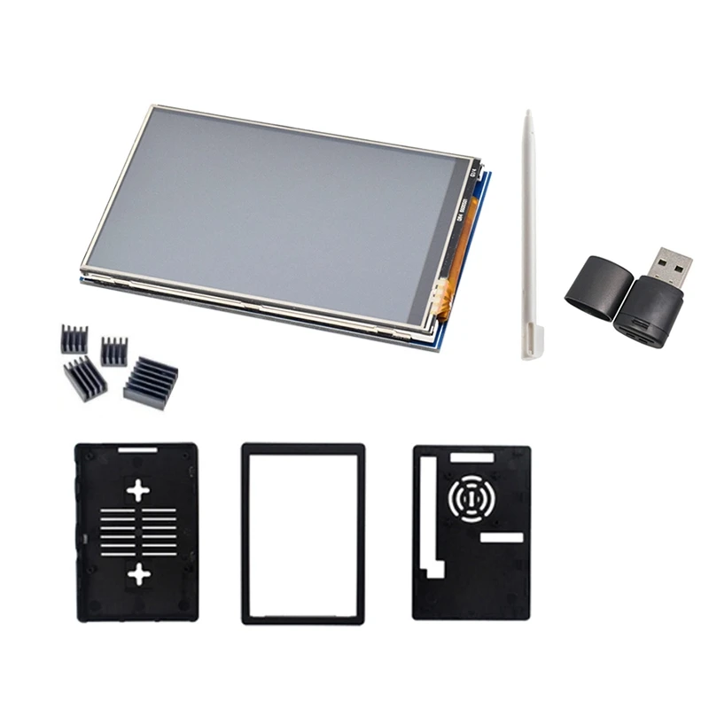 

Contact Screen For Raspberry Pi 4B 3B 3B+ 3.5 Inch LCD Display+Contact Pen+ABS Case With 64G Memory Card