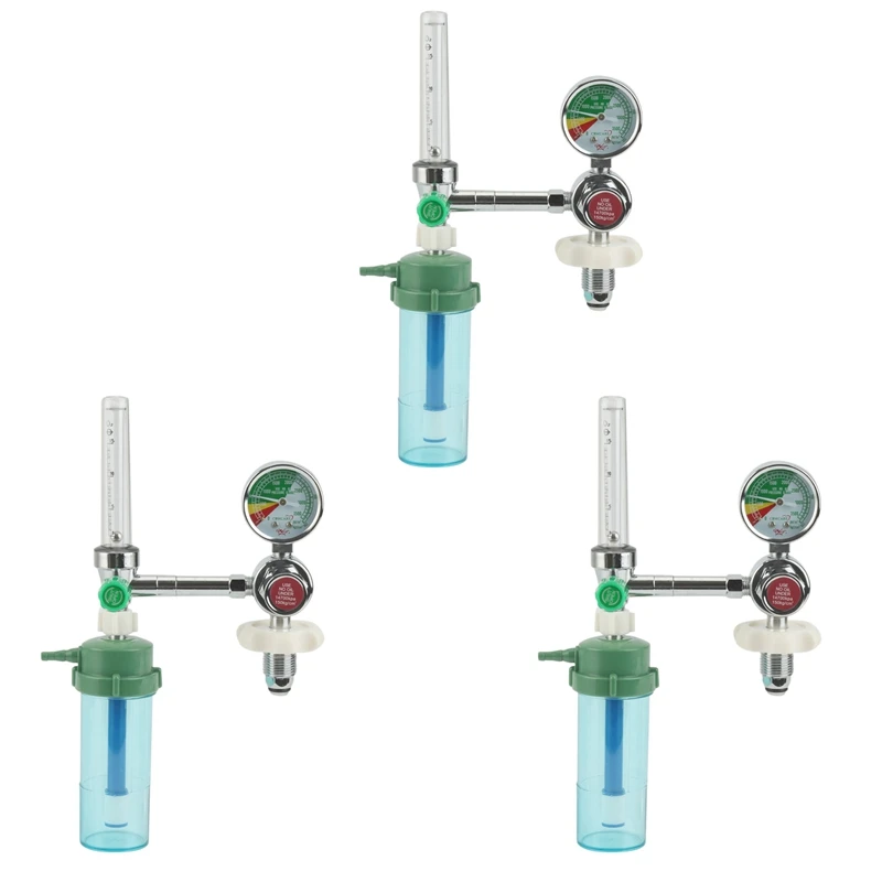 

3X 0-15L/Min Oxygen Inhaler Regulator Pressure Flow Meter Outlet External Thread G5/8 Inch