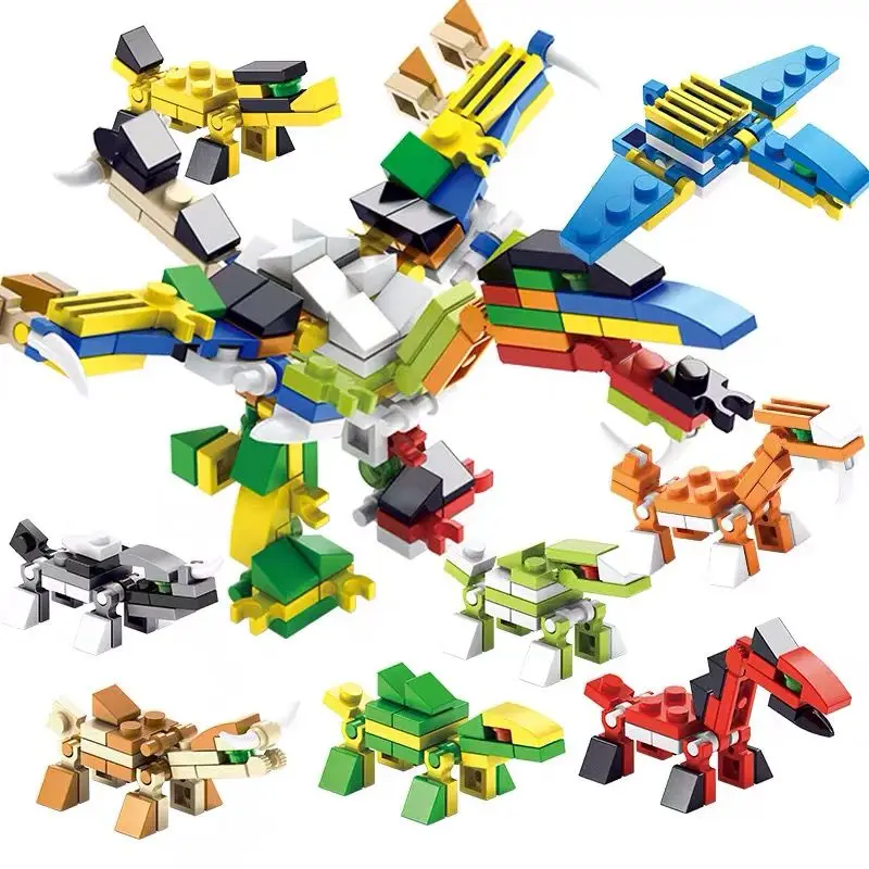 Small Size Assembled Building Blocks Toy Dinosaur World Ankylosaur Pterosaurs Children Animal Model Bricks Toys for Boys Gifts