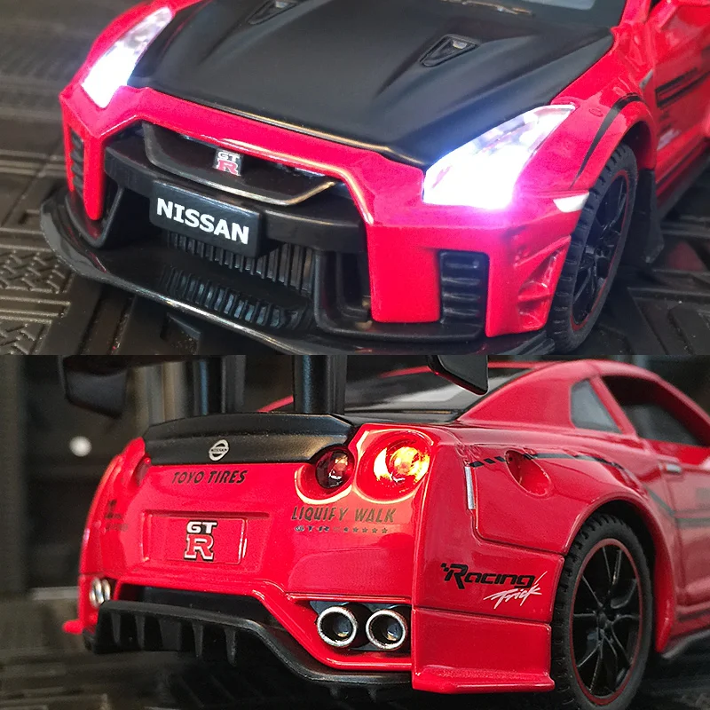 Фото Масштабная модель Nissan GTR35 (1:32) из сплава, с открывающимися дверями, капотом и багажником, имитацией звука и световых эффектов. №3