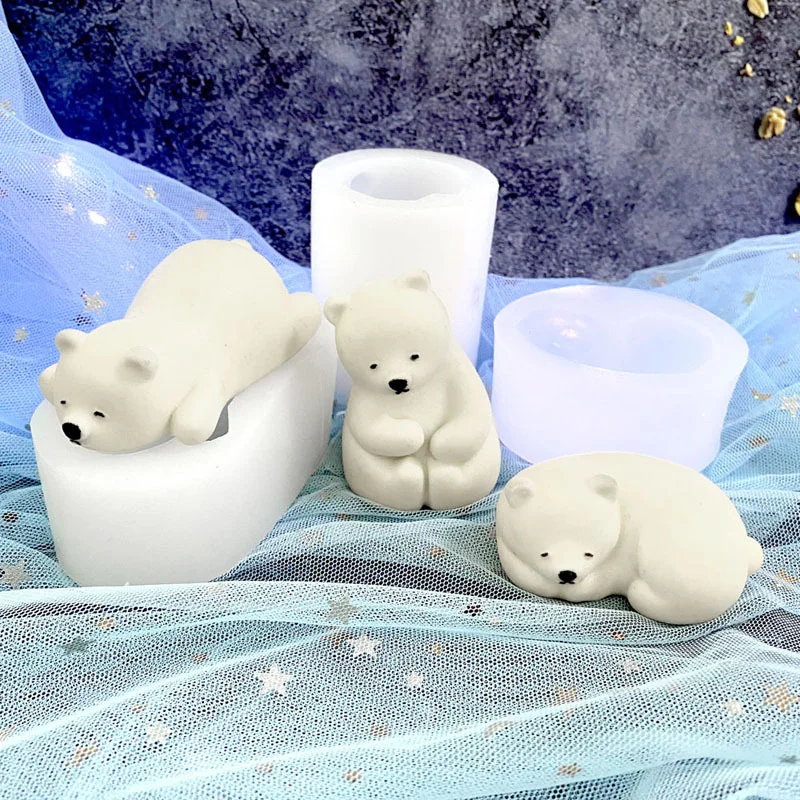

3D Cute Cartoon Bear Silicone Candle Mold Resin Gypsum Ice Cube Baking Mold Bedroom Decor Birthday Party Gifts For Wedding Mould