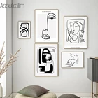 Черно-белый настенный плакат, Абстрактная Картина на холсте, минималистичные плакаты, линия, Художественная печать, Современное украшение для гостиной