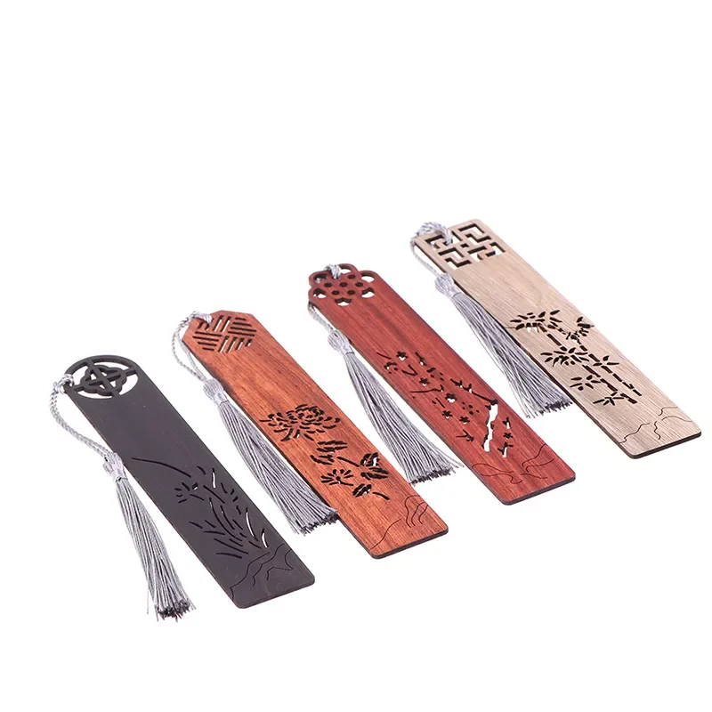 

Chinese Style Retro Bookmarks Wood Exquisitely Carved Bookmarks Stationery Supplies
