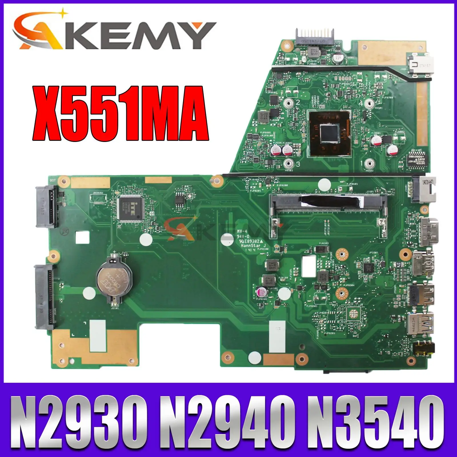 

X551M Mainboard For ASUS X551MA F551MA D550M Laptop Motherboard N2815/N2830/N2930/N2940/N3540 MAIN BOARD 100% Test OK