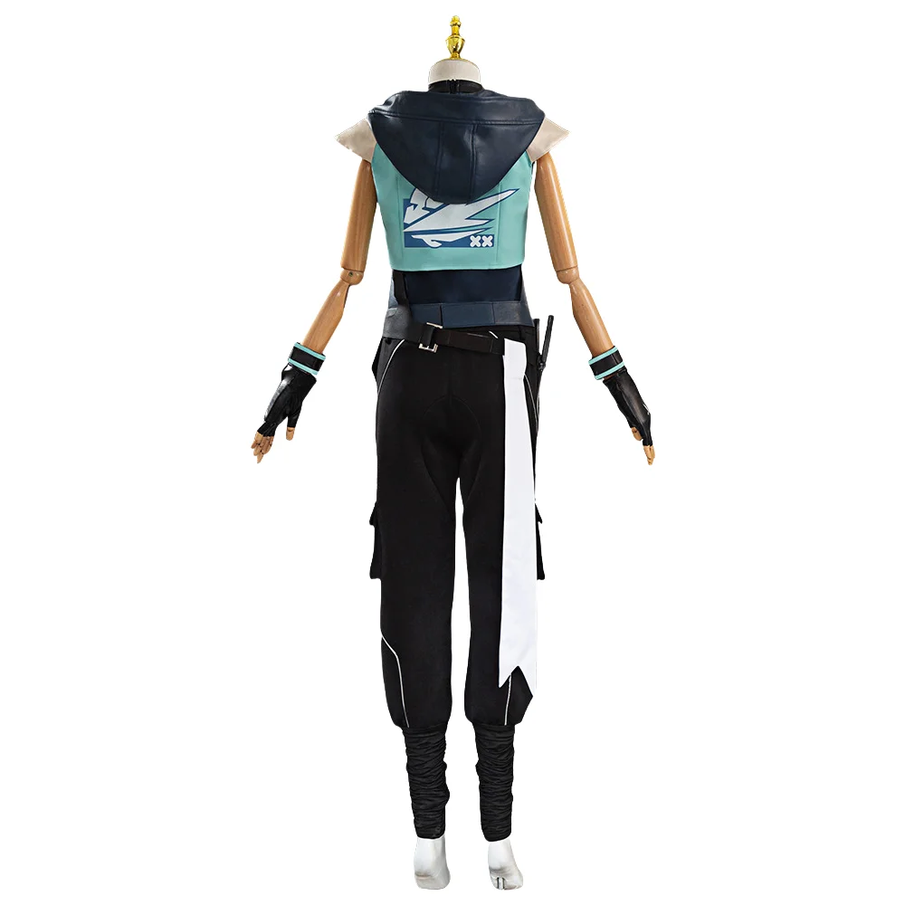 Jett Косплей Игра Valorant Взрослый Фантазия Костюм Парик Ролевая Женские Перчатки