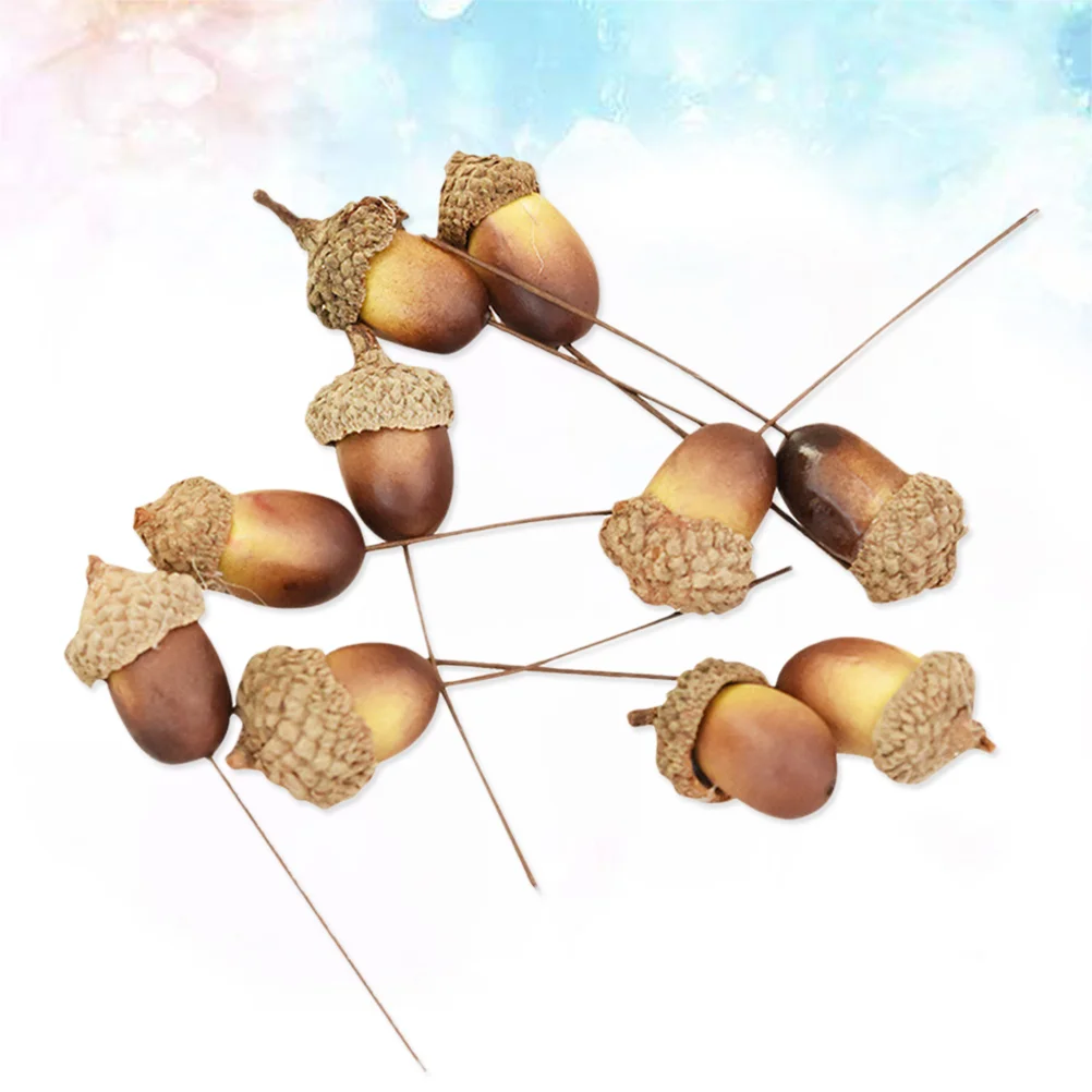 

10 Artificial Acorns Set Small Simulation Lifelike Christmas Tree Decor DIY False Nuts for Shop Home Restaurant