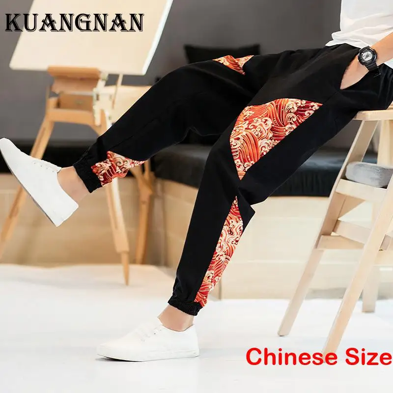 

KUANGNAN Patchwork Pencil Pants Japanese Streetwear Men Trousers Pants for Man Sweatpants Male Luxury Clothing Dropship 5XL 2023