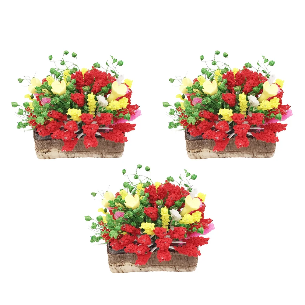 

Artificial Pot Decor House Potted Outdoor Faux Plants Mini Accessories