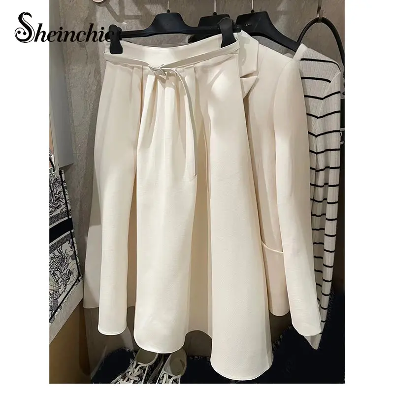 

Юбка-трапеция женская с завышенной талией, бежевая/черная