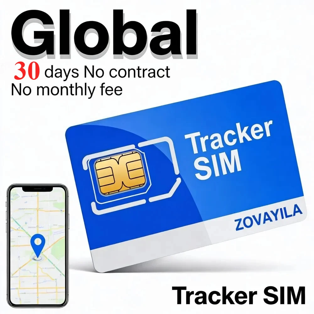 Фото 4G SIM-карта для GPS-трекера без контракта, 30 МБ/30 дней, глобальный роуминг, 2G 3G 4G LTE GPRS Cat1, совместимость с M2M IoT Tri-Cut, ZOVAGOLO №1
