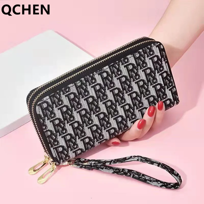 

Women's wallet fashion V Ladies mobile phone bag long ladies new clutch bag star Double zipper hand strap bag Multiple color 877