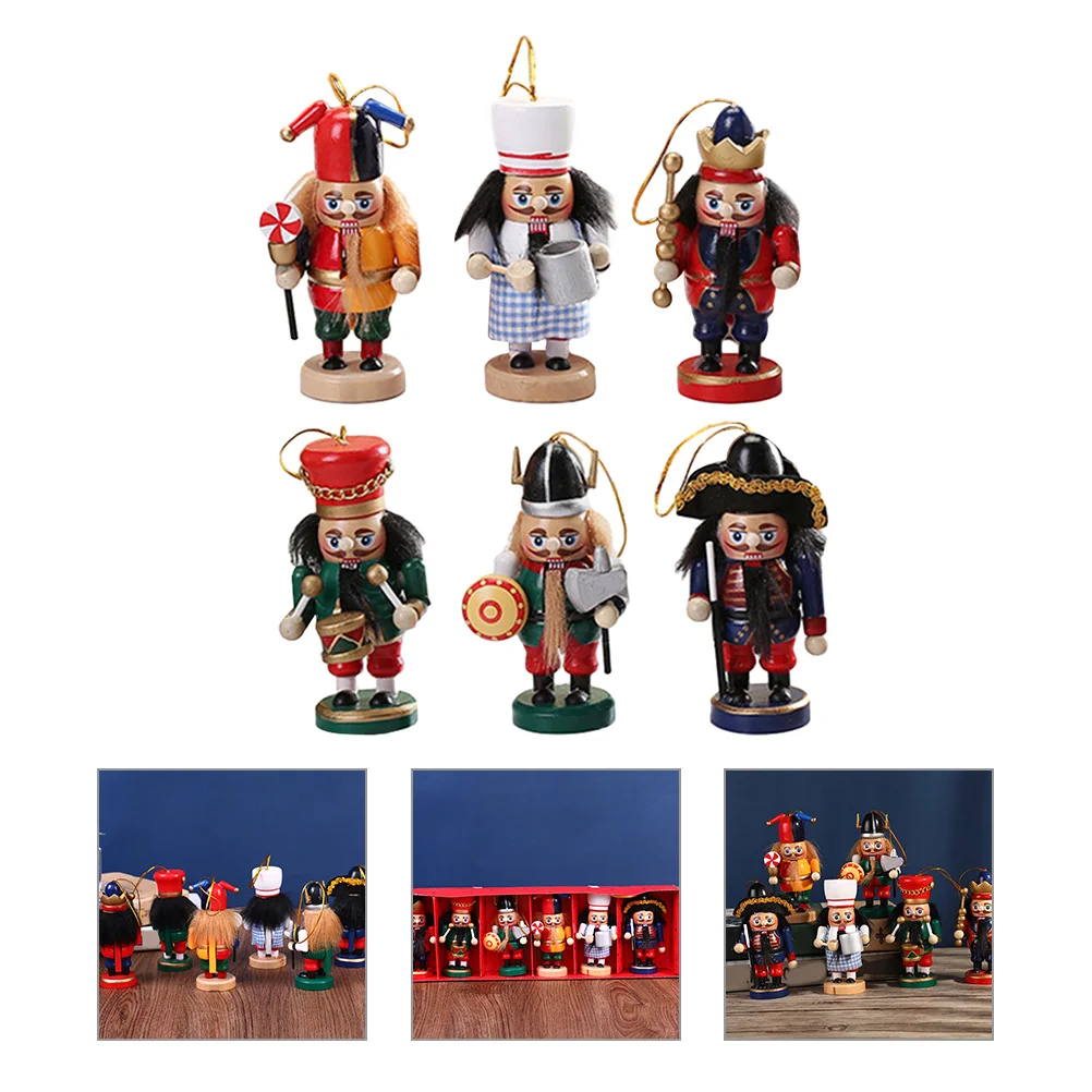 

Hanging Xmas Nutcracker Puppet Figure Wood Nutcracker Decor Nutcracker Puppet Xmas Walnut Person Desktop Decor Ornaments