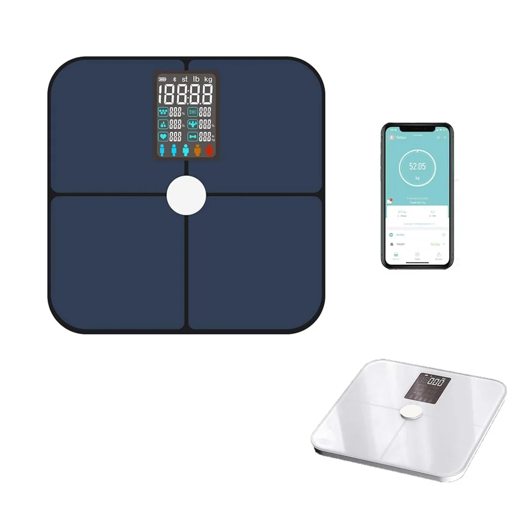 Цифровые весы Smart Scale Pro для ванной комнаты измерения по Bluetooth включая вес пульс