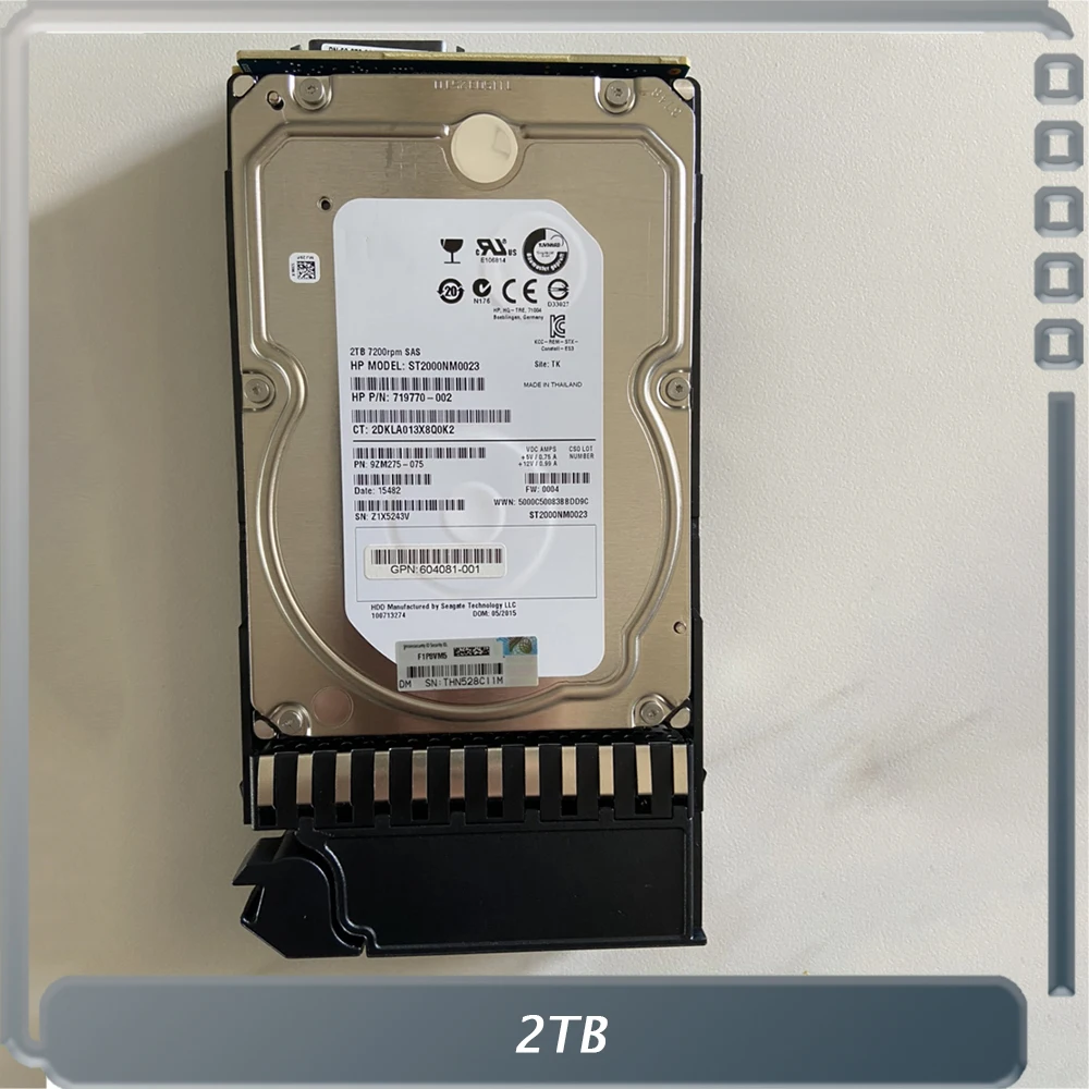 2 ТБ для HP AW555A P2000 SAS-FC 7,2 K 3,5 605475-001 604051-001 719770-002, жесткий диск