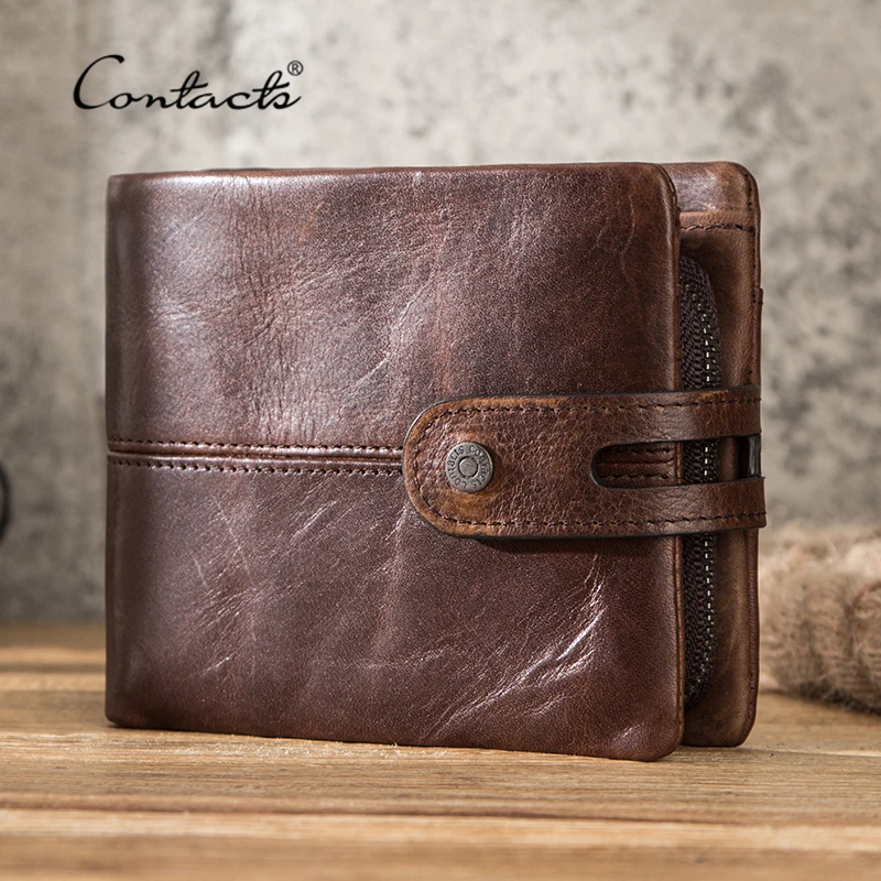 Crazy Horse Leather Short Coin Purse Hasp Design Wallet Cow Leather Clutch Wallets Male Carteiras