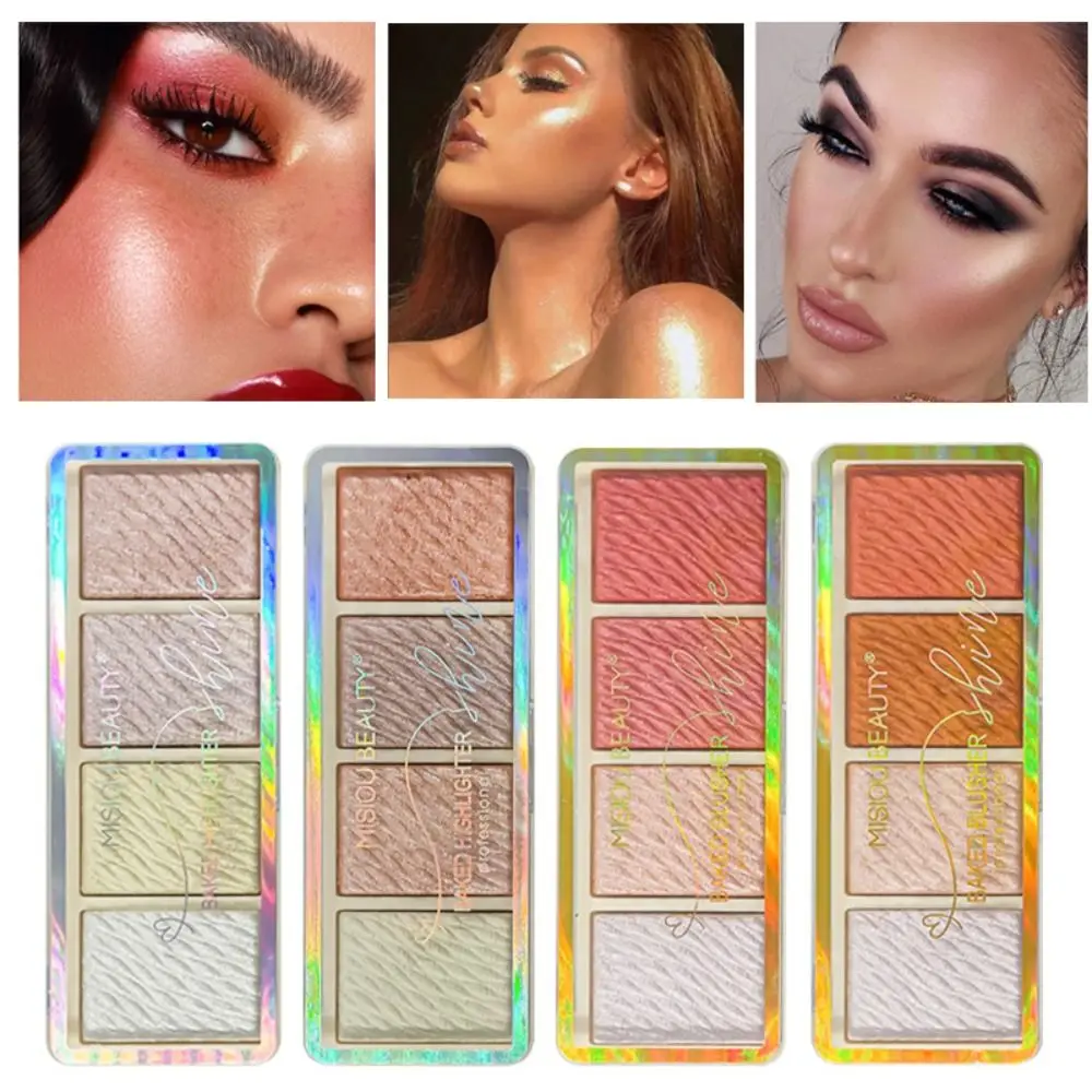 

Highlighter Palettes Polarized Glitter Eye Shadow Powder Makeup Face Contour Body Shimmer Brighten Illuminate Cosmetic 4 Colors