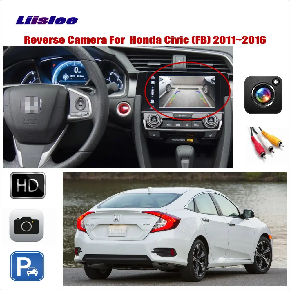 For Honda Civic (FB) 2011-2016 Car Reverse Rear View Camera & RCA Adapter Connecting Original Factory Screen CAM HD CCD 1/3