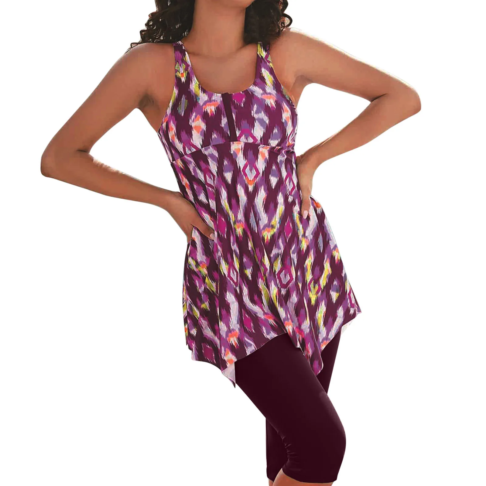 

Two Piece Swimsuits For Women Floral Printed Tank Top With Boyshorts Swimwear Beachwear Bathing Suits Swimsuit Shorts And Top