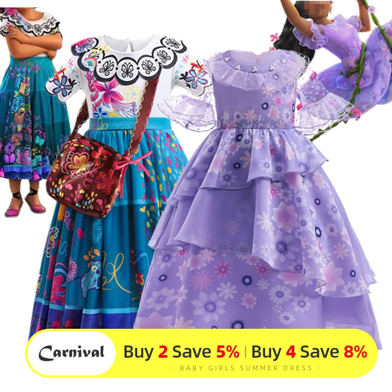 

2022, детское летнее платье, костюм для косплея эньканто, платье для девочки, нарядные платья для карнавала, Хэллоуина, платье принцессы, одежд...