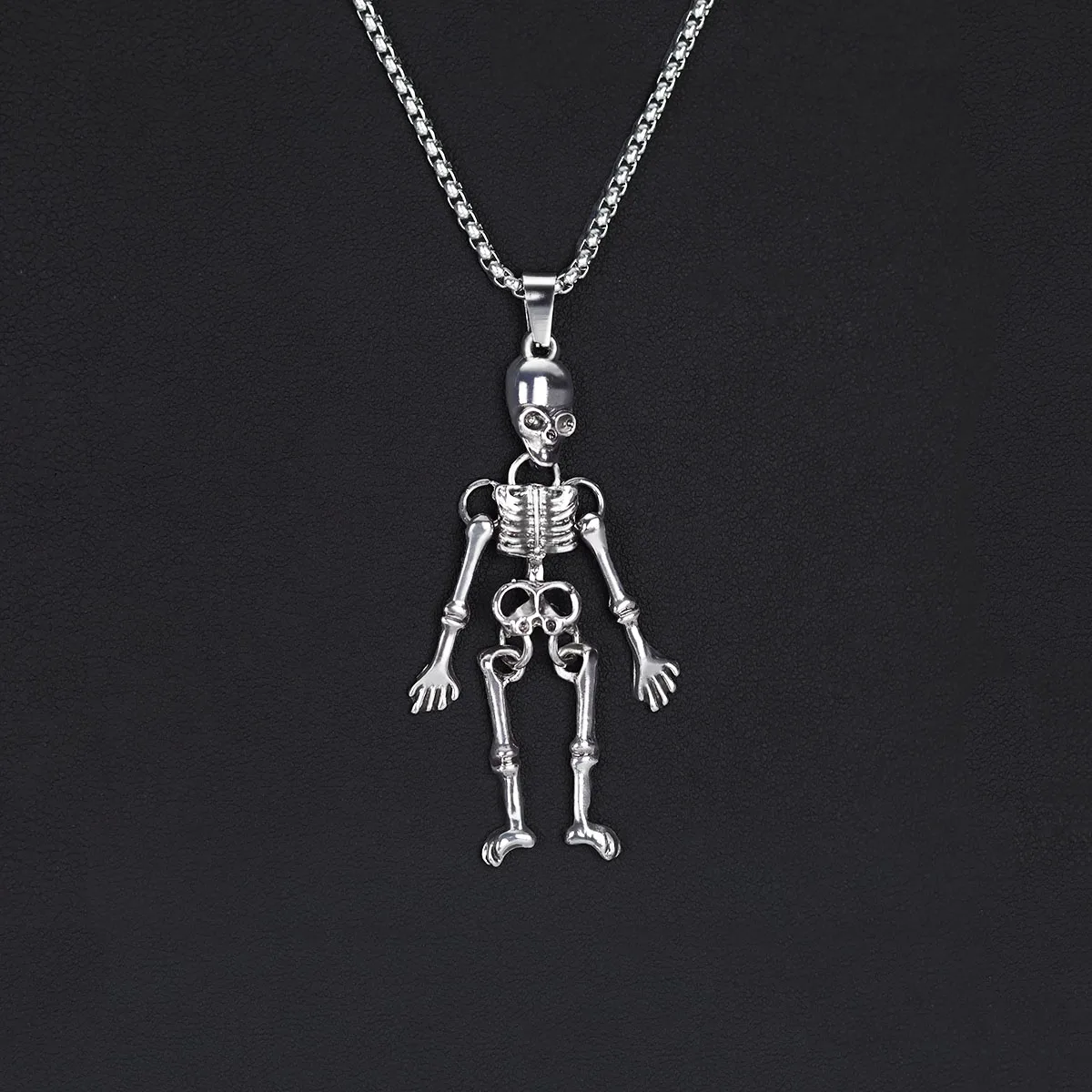 Посеребренная подвеска с черепом мужское байкерское ожерелье в стиле панк-рок