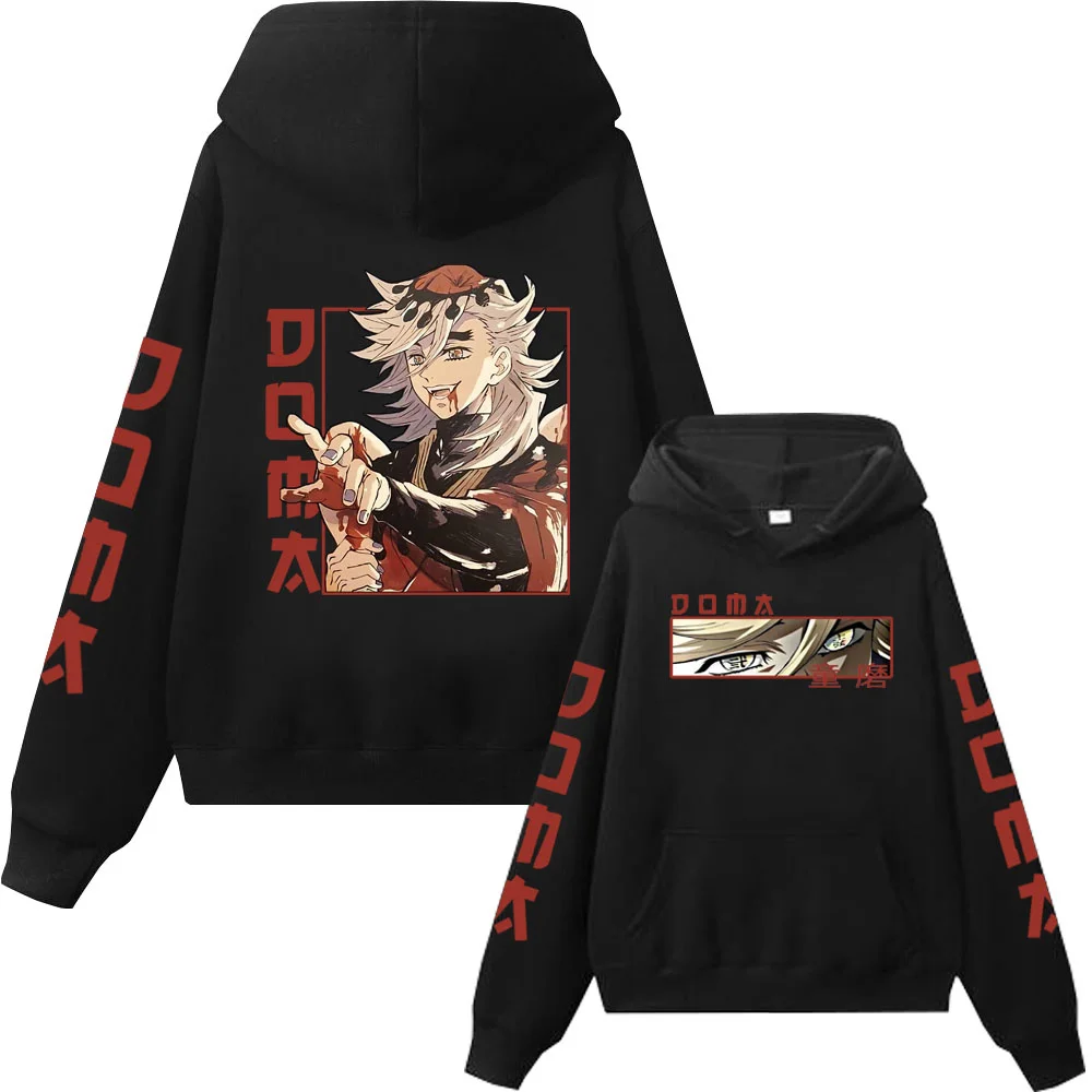 

Толстовка с капюшоном для мужчин и женщин Douma Demon Slayer аниме Harajuku Пуловеры Топы с длинным рукавом Уличная одежда