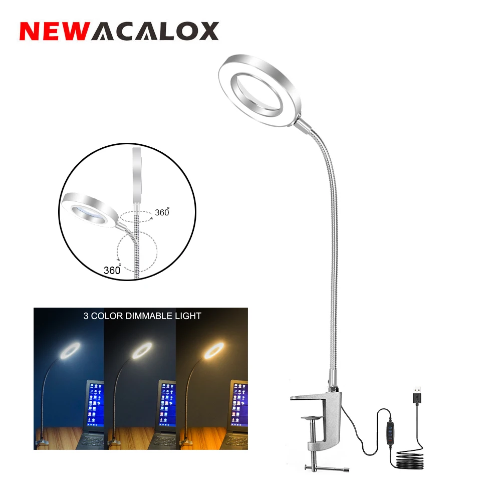 

NEWACALOX 3X сварочная Лупа светодиодный настольная лампа 42 шт. SMD освещение регулируемая 3 цвета пайка ручное освещение инструмент для ремонта