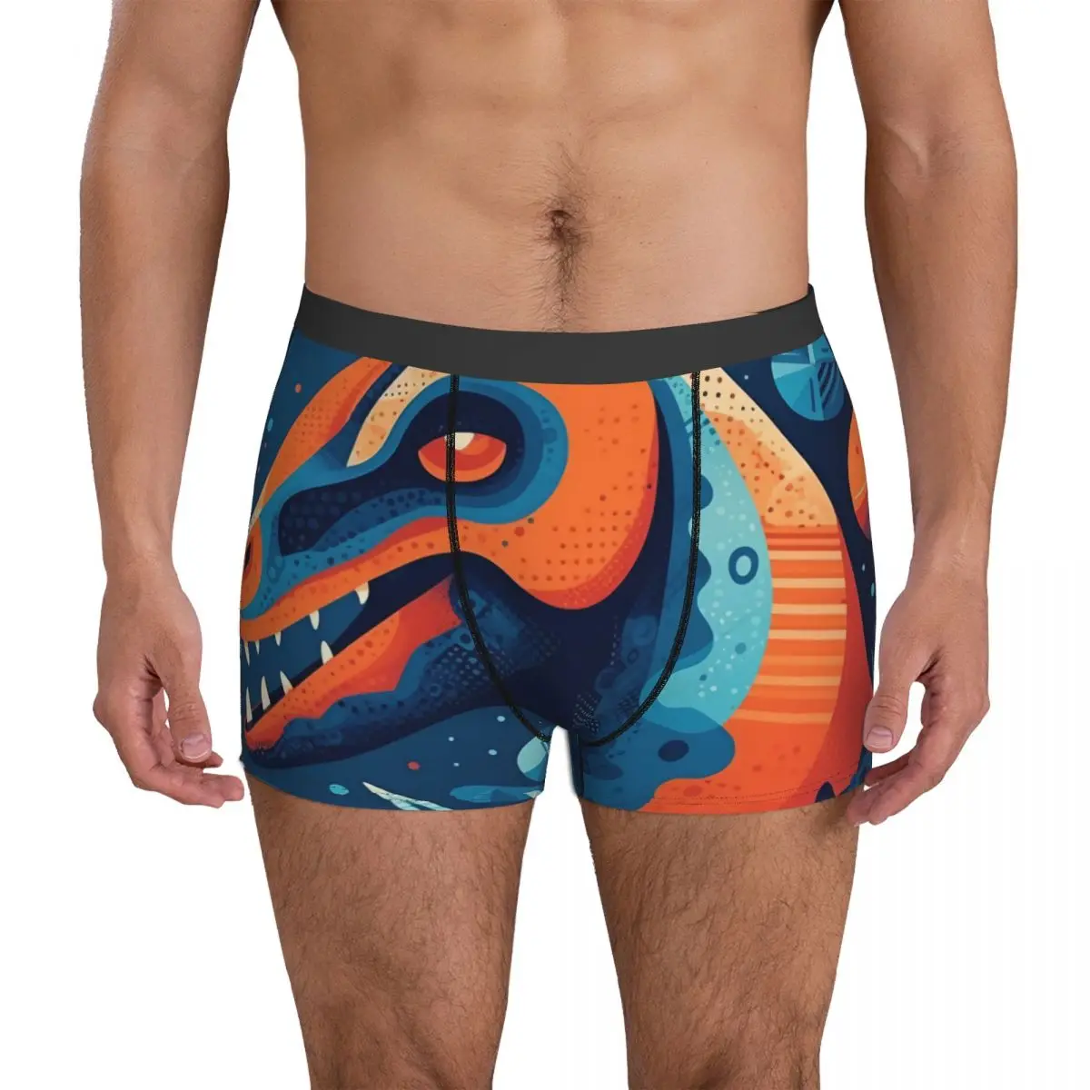 

Нижнее белье с рисунком динозавра, трусы-боксеры с мешочком для иллюстрации, сублимационные трусы-боксеры, мужские Стрейчевые трусы, размера плюс