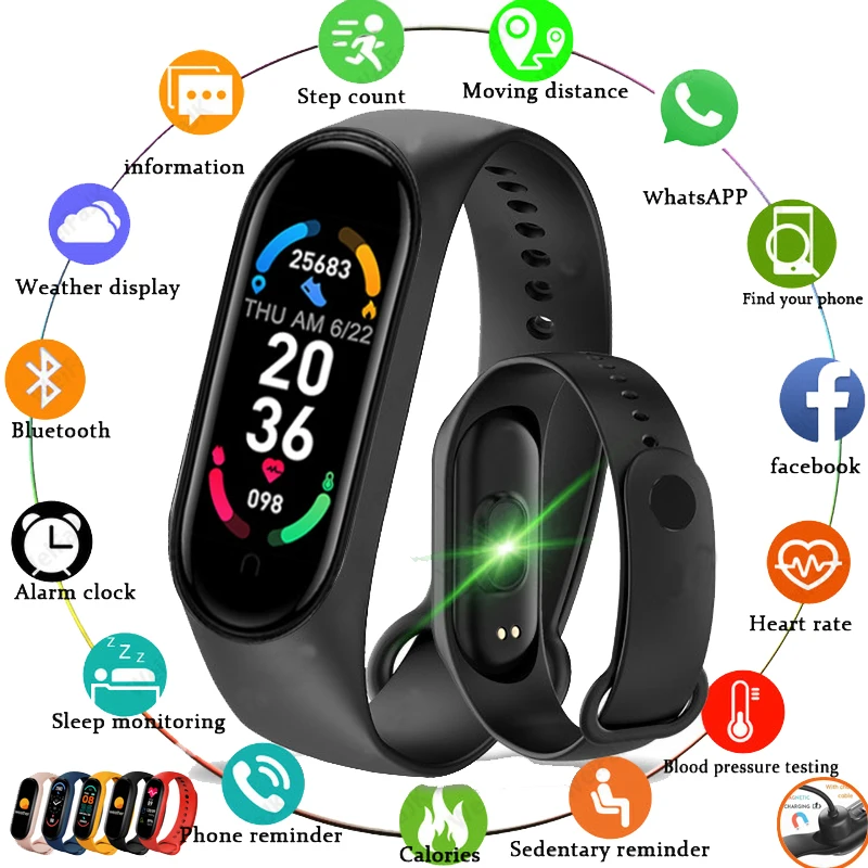 

Smart Watch Kids Multi-functional Heart Rate Monitor Sports Fitness Digital Bracelet Men Women Watches M6