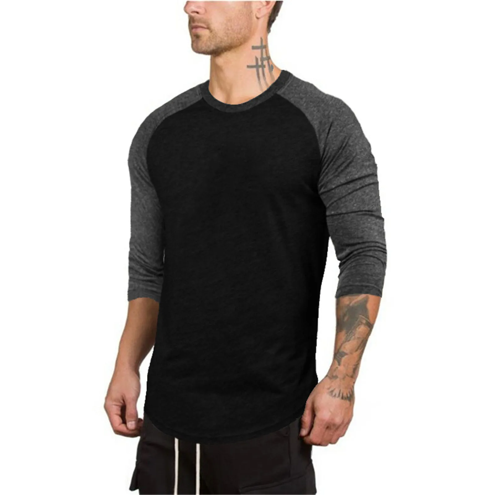 

Mens Casual Vintage Cool Slim Fit 3/4 Sleeve Hiking Baseball T Shirts