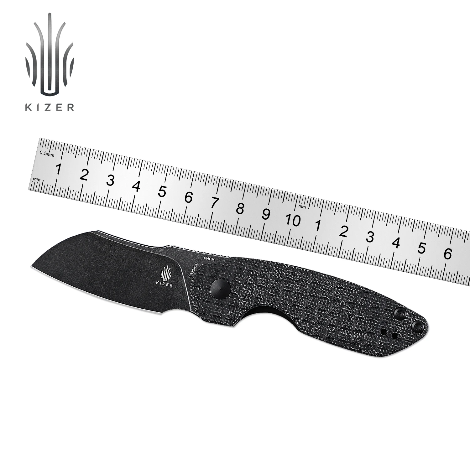 Kizer Folding Knife OCTOBER Mini V2569C2 2022 New Ball Bearing Pocket Knife with Black Micarta Handle High Quality Survival Tool