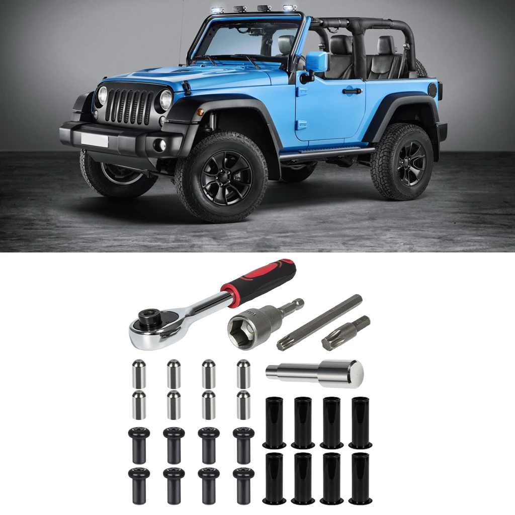 

Door Hinge Bushings Kit Hinge Bolts 2 Door fors JL Jlu