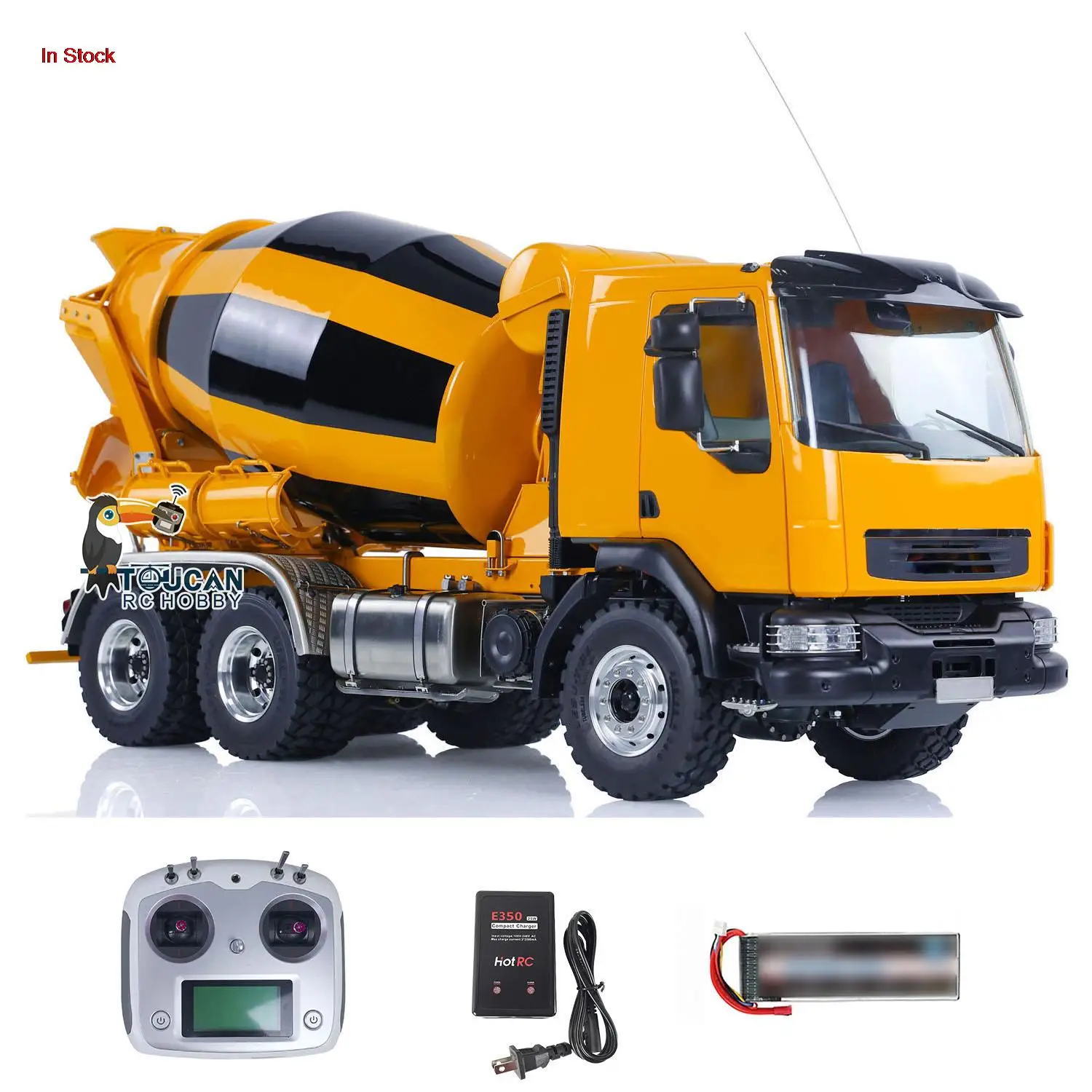 В наличии 1/14 LESU 6x6 Металлический RC Микшер Грузовик DIY Окрашенный Готовый Пульт