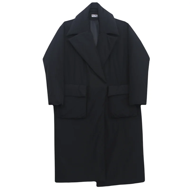 Winter Jacket Men Warm Fashion Black White Oversized Thickened Down Jacket Men Korean Loose Thick Long Coat Mens Parker Clothes