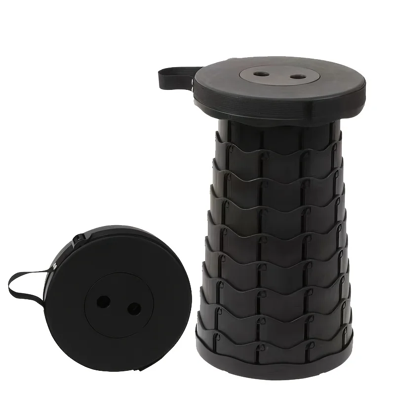 

[Flash Deal]Plastic Folding Telescopic Stool Portable Adjustable and Light Weight Stool for Camping Fishing Gardening Picnic