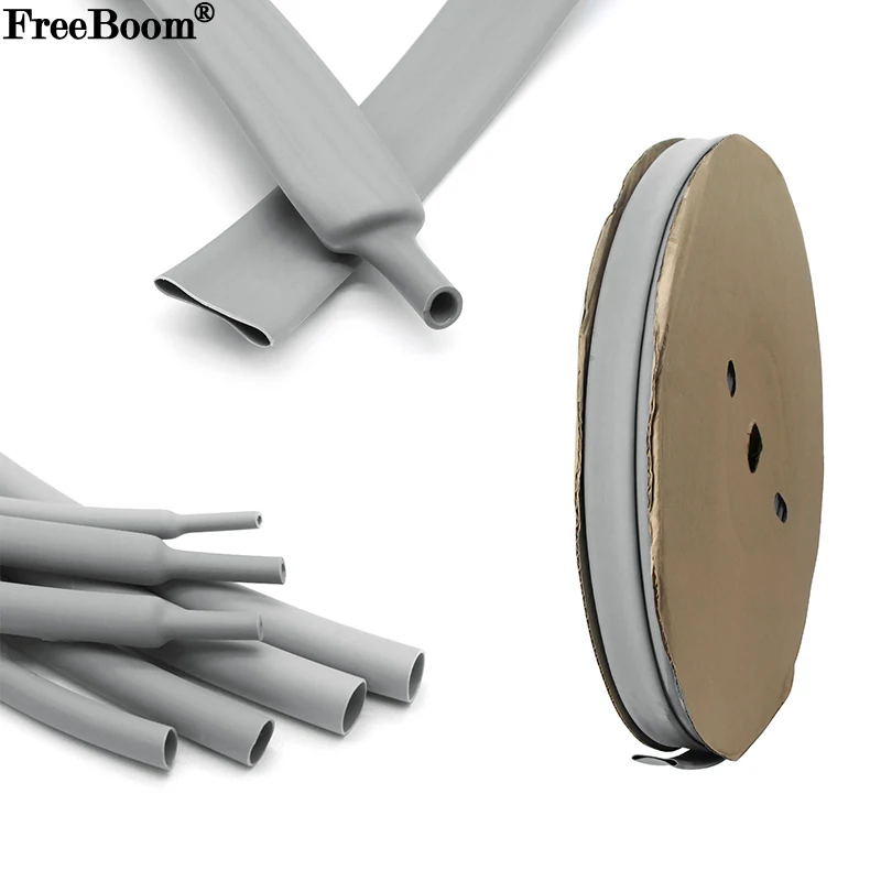 

Термоусадочная трубка 3:1 с клеем, серая, диаметр 2,4–50 мм, двойная стенка, клейкая подкладка, полиолефиновая кабельная муфта, водонепроницаемая