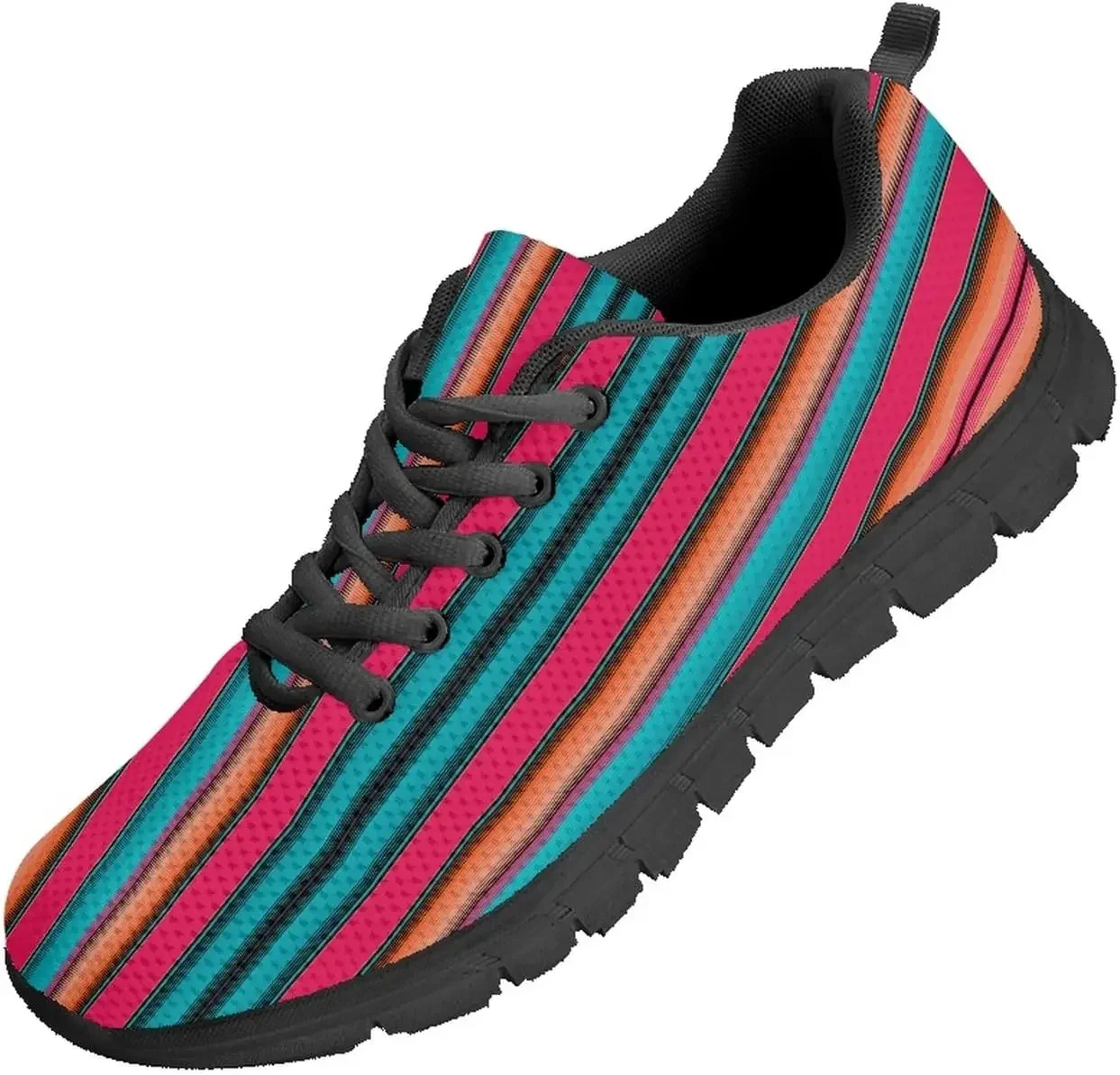 Фото Красочные мексиканские спортивные кроссовки Serape на шнуровке, дышащие кроссовки для мужчин, женщин, мальчиков, девочек, подростков и детей №3