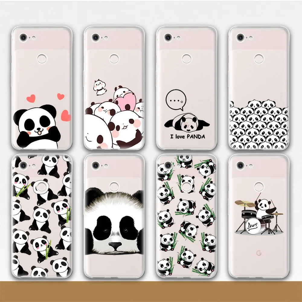 Cute Panda Phone Case Coque for Google Pixel 6 Pro 5 4 4a 3 3a 5a 2 XL Soft TPU for Pixel 4XL 5 XL 3XL 2XL 5G Clear Cover Fundas images - 6