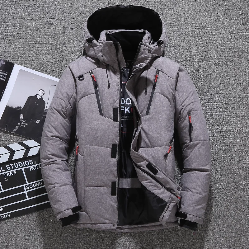2023 New Young Men's Winter Short Down Jacket Thickened Comfortable White Duck Down Luxury Sports Outdoor Ski Suit Winter Jacket
