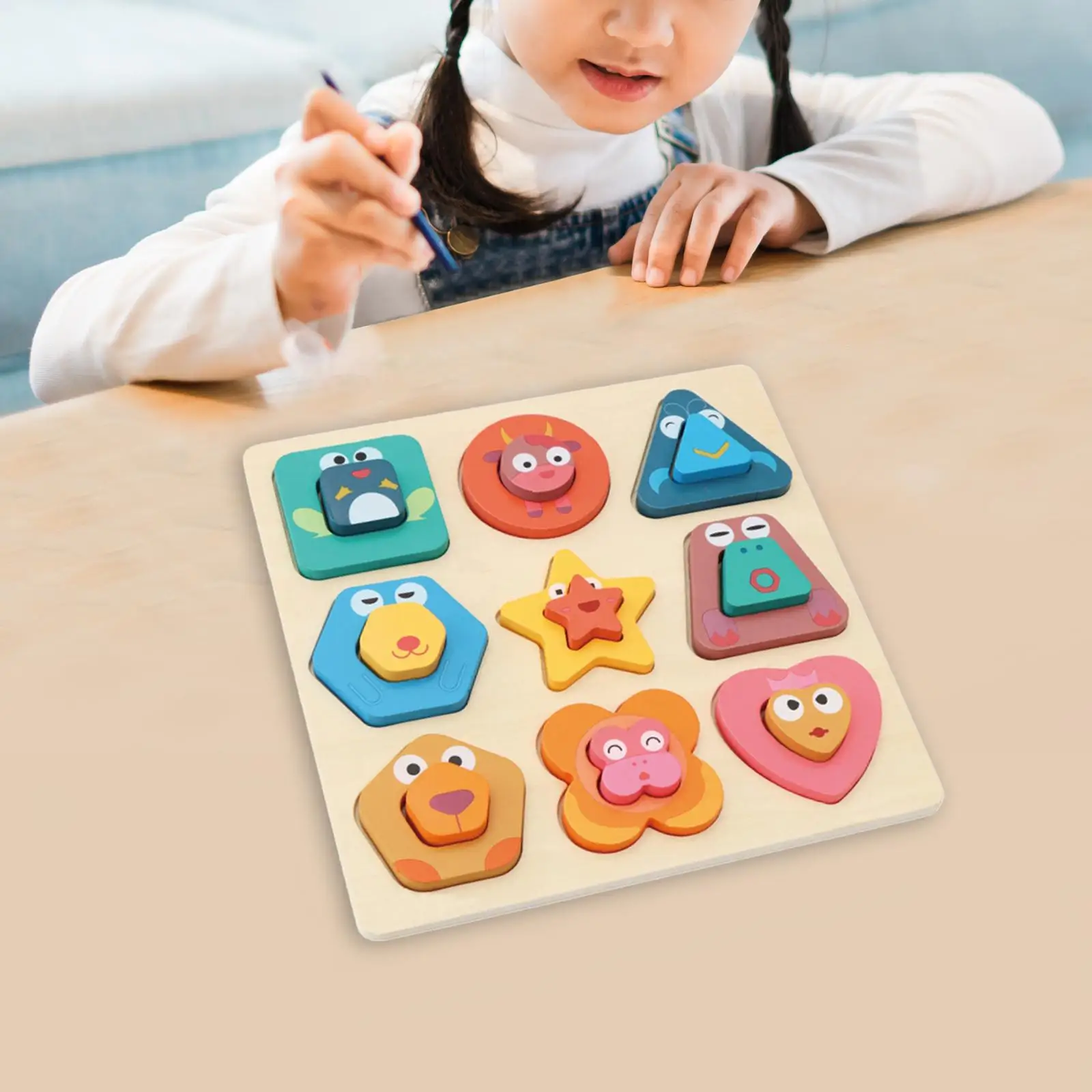 

Montessori Shape Puzzle Geometric Shape Puzzles Toy for Girls Boys Kids
