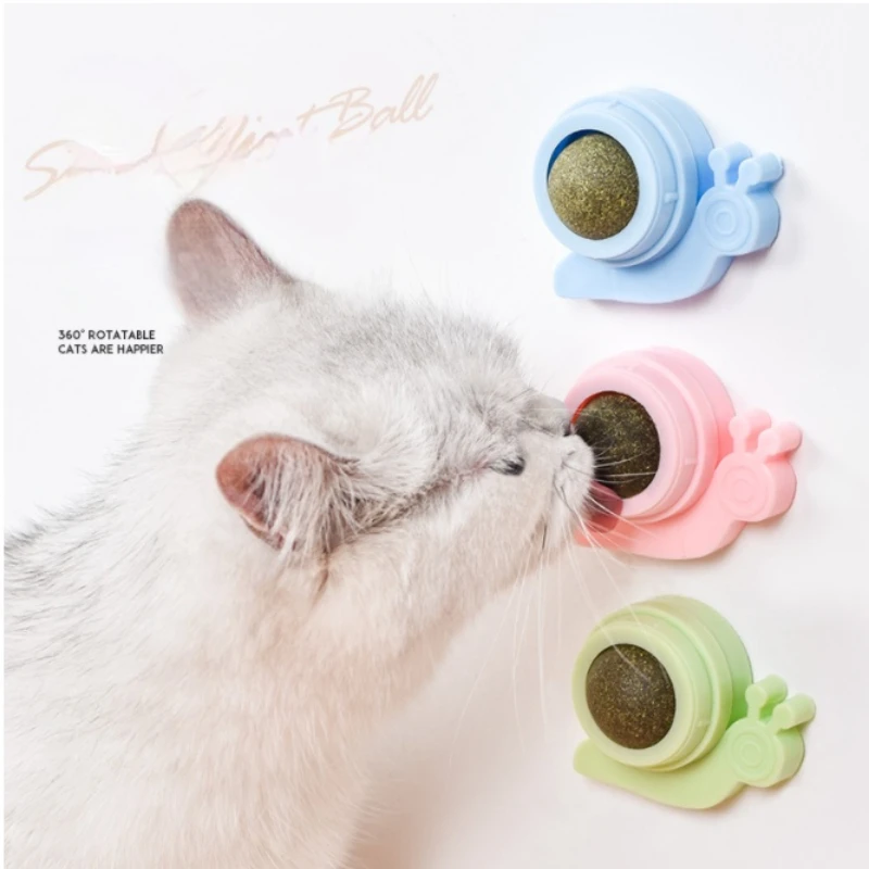 

New Catnip Pure Natural Cats Candy Snack Ball Rotatable Toy Cat Molar Toothpaste Edible Bolus Teeth Cleaning Bite-resistant Toys