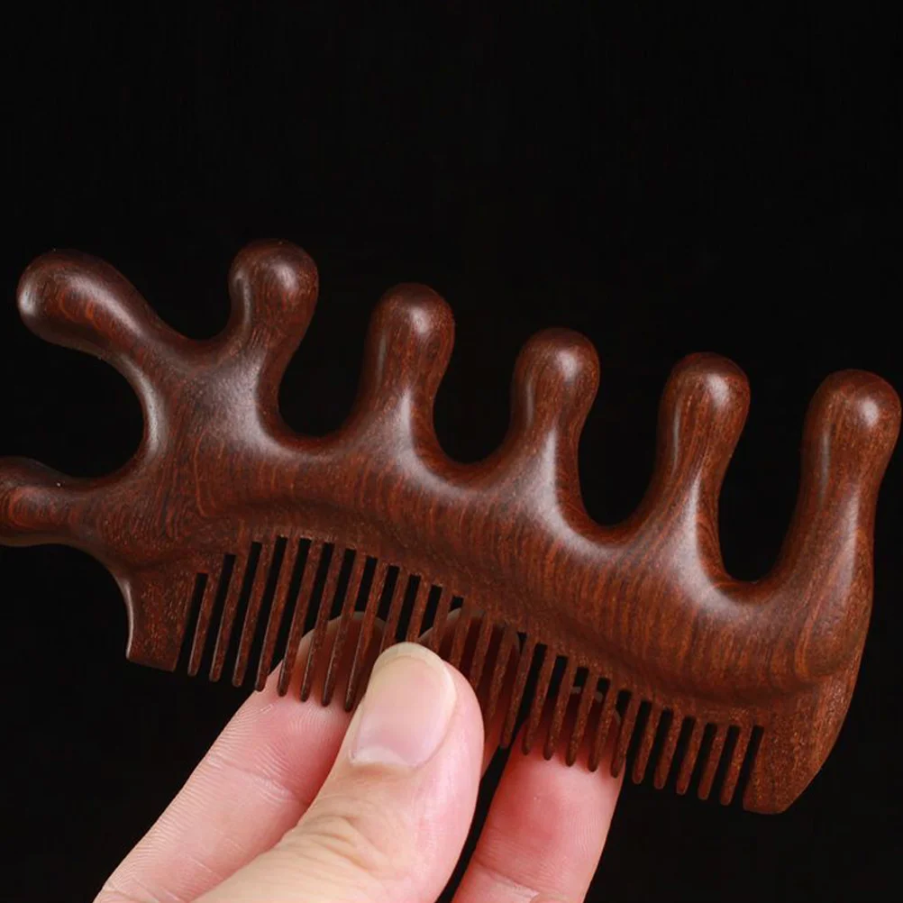 

Hair Comb Curly Wood Curling Combs Thick Women Sandalwood Detangler Wide Tooth Travel