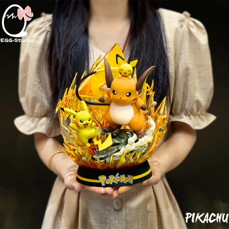 

In Stock 28cm Pokemon Egg Pikachu Evolution Raichu Third-order Evolutionary Chain Limited Luminous Figures Glowing Model Gifts